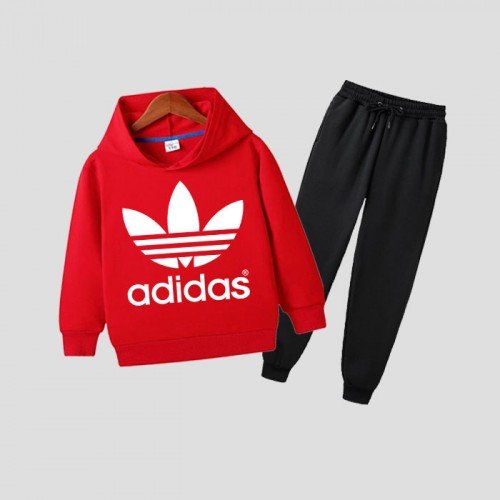 Red Ad Hoodie Tracksuit For Kids