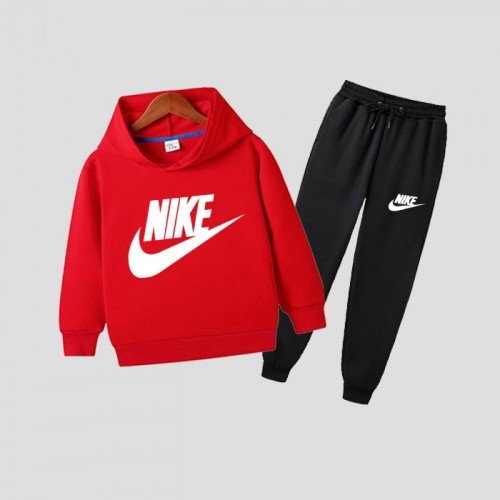 Red Nk Hoodie Tracksuit For Kids