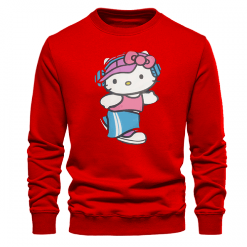 Red Cartoon Sweatshirt For Women's