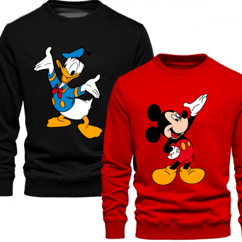 Donald Duck & Mickey Printed Sweatshirt For Women's