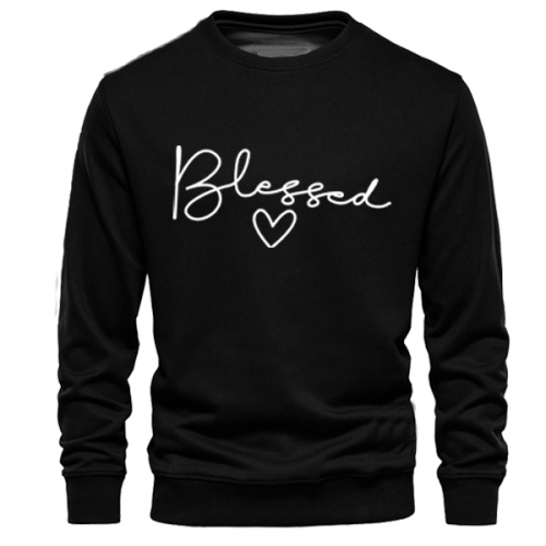 Black Bleased Sweatshirt Women's