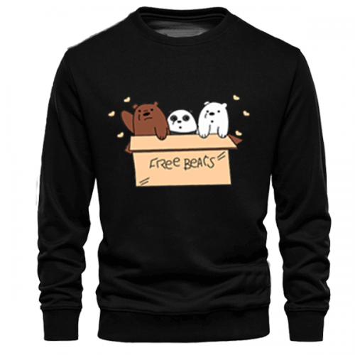 Black Bear Box Winter Sweatshirt For Women's