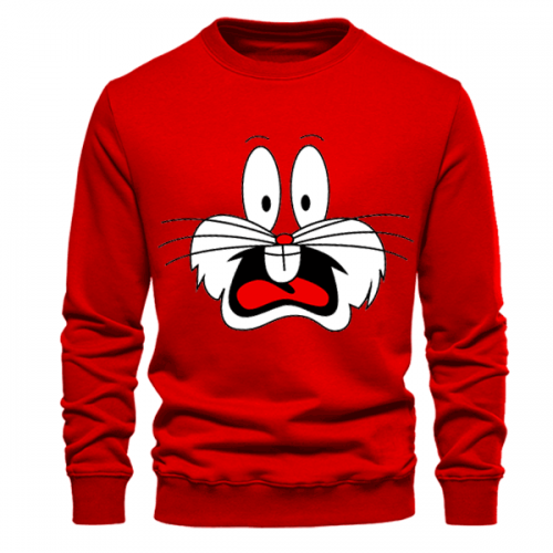 Red Bugs Bunny Sweatshirt For Women's