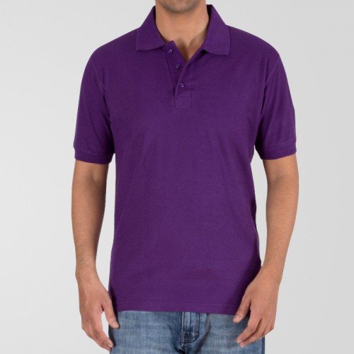 Purple Plain Polo T-Shirt For Men's