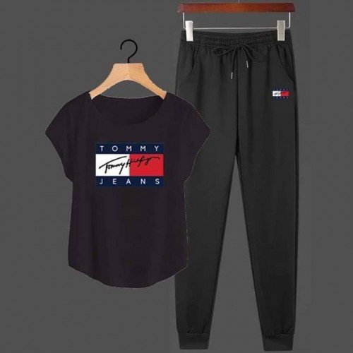 Tj Black Summer Tracksuit For Women