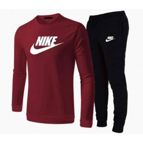 NK Maroon Full Sleeves T-Shirt with Trouser For Men