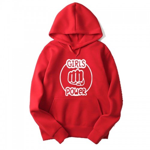 Girls Power High-Quality Red Hoodie