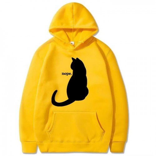 BlackCat Yellow Pullover Hoodie For Girls 