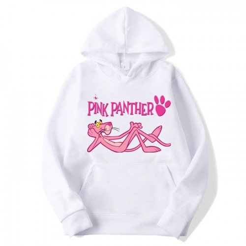 Pink Panther White Hoodie For Girls