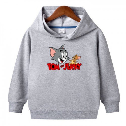 Tom n Jerry Pullover Gray Hoodie For Kids