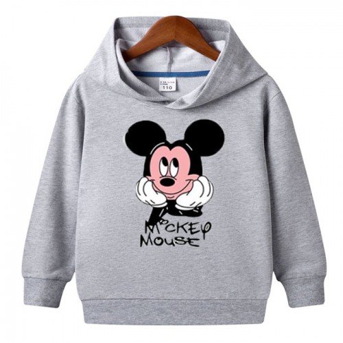 Mickey Mouse Grey Pullover Hoodie For Kids