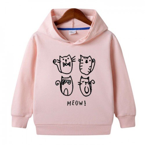 Meow High-Quality Printed Hoodies For Kids