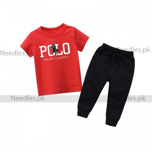 Polo Red Summer Tracksuit For Kids