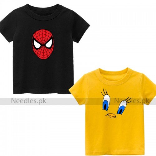 Bundle of 2 Black & Yellow Summer Collection T-Shirt For Kids