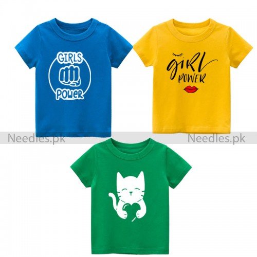 Bundle of 3 Girls Power T-Shirt For Kids