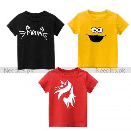 Bundle of 3 Stylish Design Tees For Kids