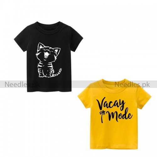 Bundle of 2 Meow Vacay T-Shirts For Kid