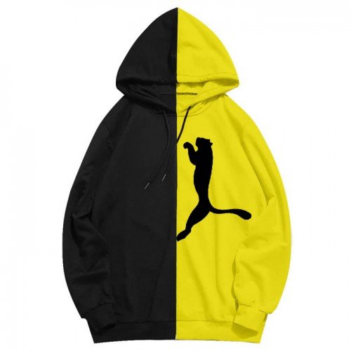 Pm Yellow & Black Contrast Pullover Hoodie