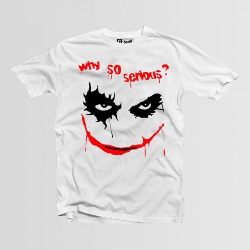 Dark Knight White Half Sleeves Printed T-Shirt For Men