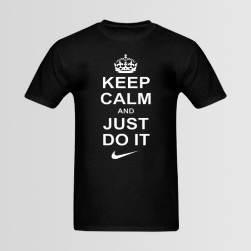 Keep Calm Half Sleeves Black T-Shirt For Men