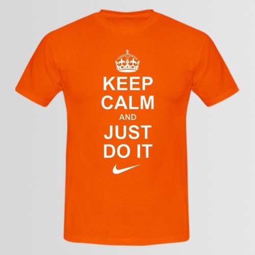 Keep Calm Half Sleeves Orange T-Shirt For Men