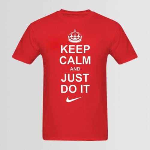 Keep Calm Half Sleeves Red T-Shirt For Men