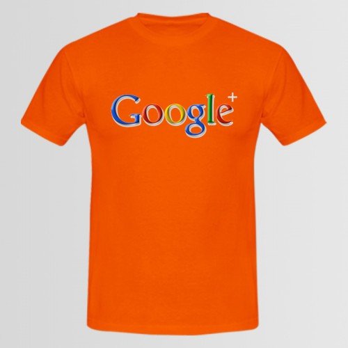 Google logo Orange Printed T-Shirt For Men