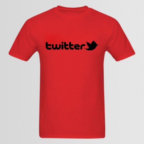 Twitter Red Summer Tees For Men