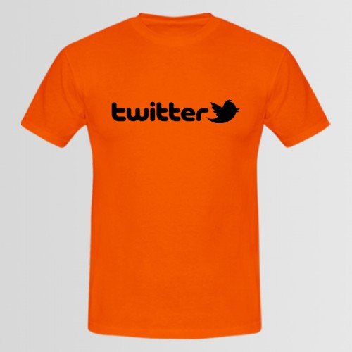 Twitter Orange Summer Tees For Men