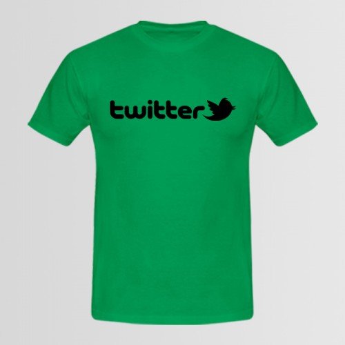 Twitter Green Summer Tees For Men