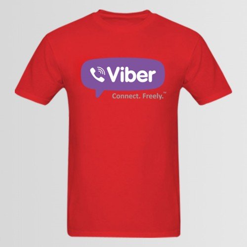 Viber Red Best Quality Printed Tee For Men