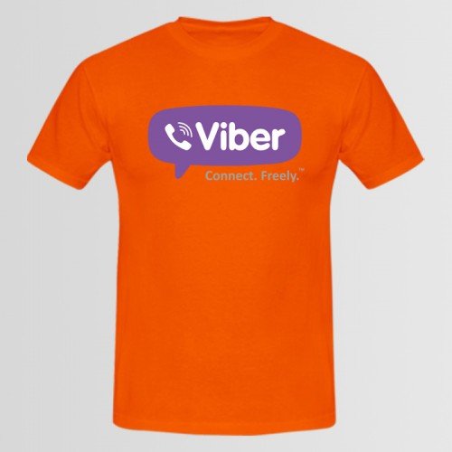 Viber Orange Best Quality Printed Tee For Men