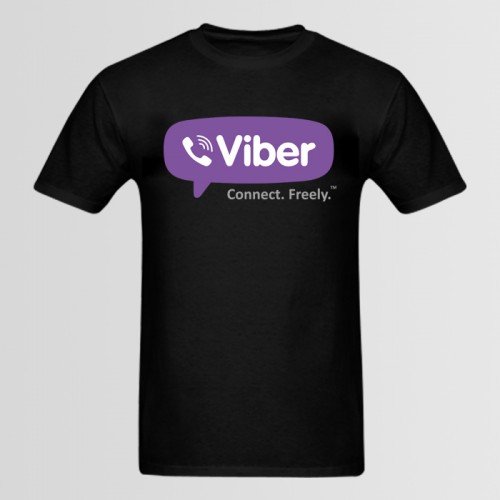 Viber Black Best Quality Printed Tee For Men