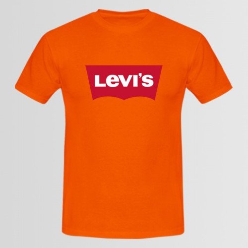 Levi Orange Printed T-Shirt For Men