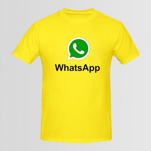 WhatsApp Yellow Half Sleeves T-Shirt For Men