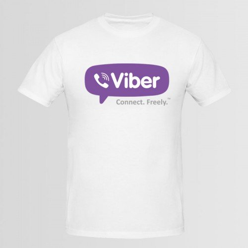 Viber White Half Sleeves T-Shirt For Men