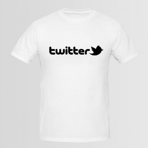 Twiter White Half Sleeves T-Shirt For Men