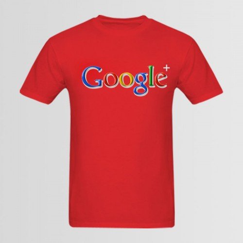 Google Red Half Sleeves Summer Tee For Men