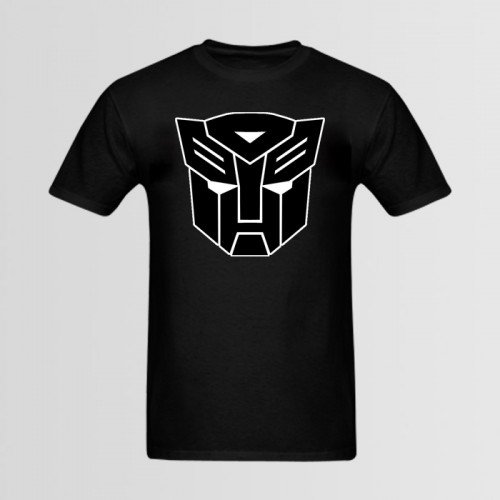 Transformer Printed Round Neck T-Shirt in Black