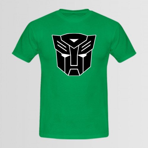 Transformer Printed Round Neck T-Shirt in Green