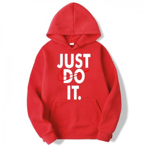 Just do it Red Pullover Hoodie For Men