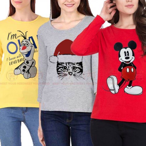 Bundle of 3 Summer Best Quality T-Shirt For Ladies
