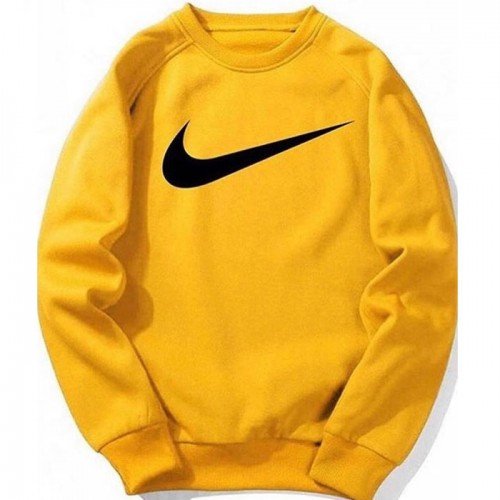Nk Yellow Pullover Fleece Sweatshirt Unisex