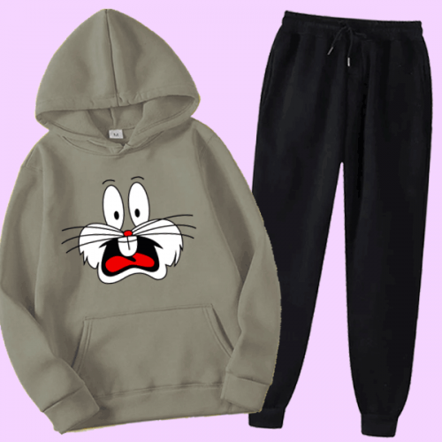 Army Green Bugs Bunny Winter Tracksuit For Women's