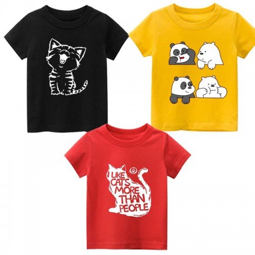 Bundle Of 3 Kids Printed T-Shirt For Kids