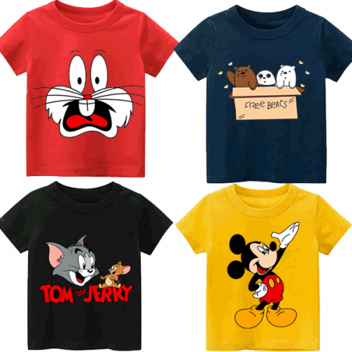 Pack Of 4 Stylish Printed Kids T-Shirt 
