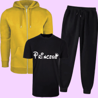 Yellow & Black Princess Tracksuit For women's 