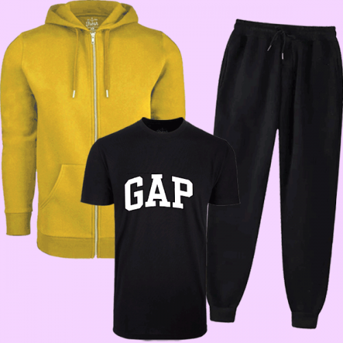 Yellow & Black Zipper Gp Tracksuit For women's 