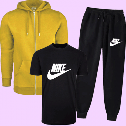 Yellow & Black Zipper Nk Tracksuit For women's 