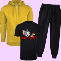 Yellow & Black Zipper Tom & Jerry Tracksuit For women's 